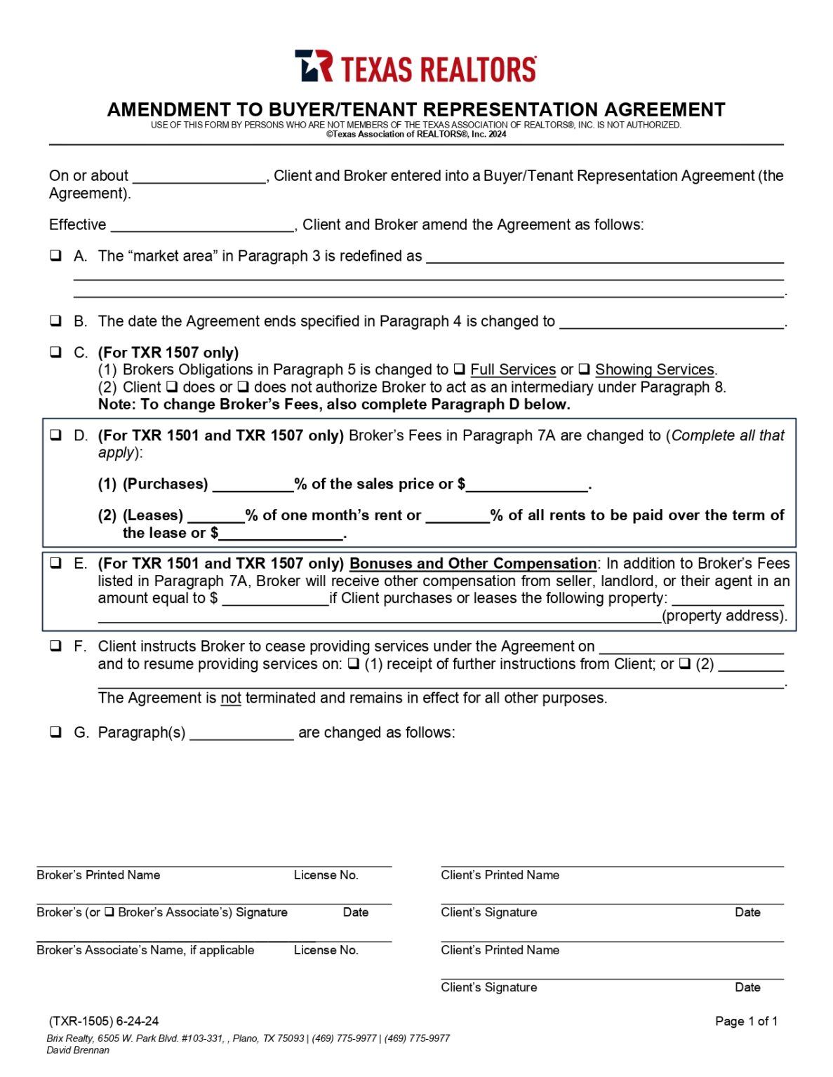 Real Estate Forms – Land Over Texas
